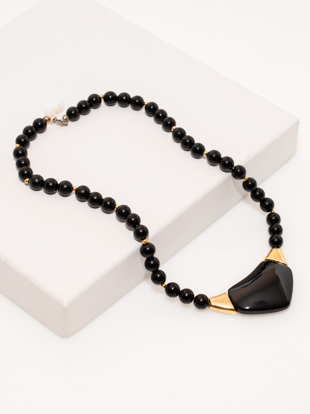 Vintage 1980’s Black and Gold Beaded Necklace